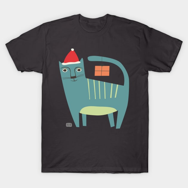 Weihnachtskatze / Santa Cat T-Shirt by FrFr
